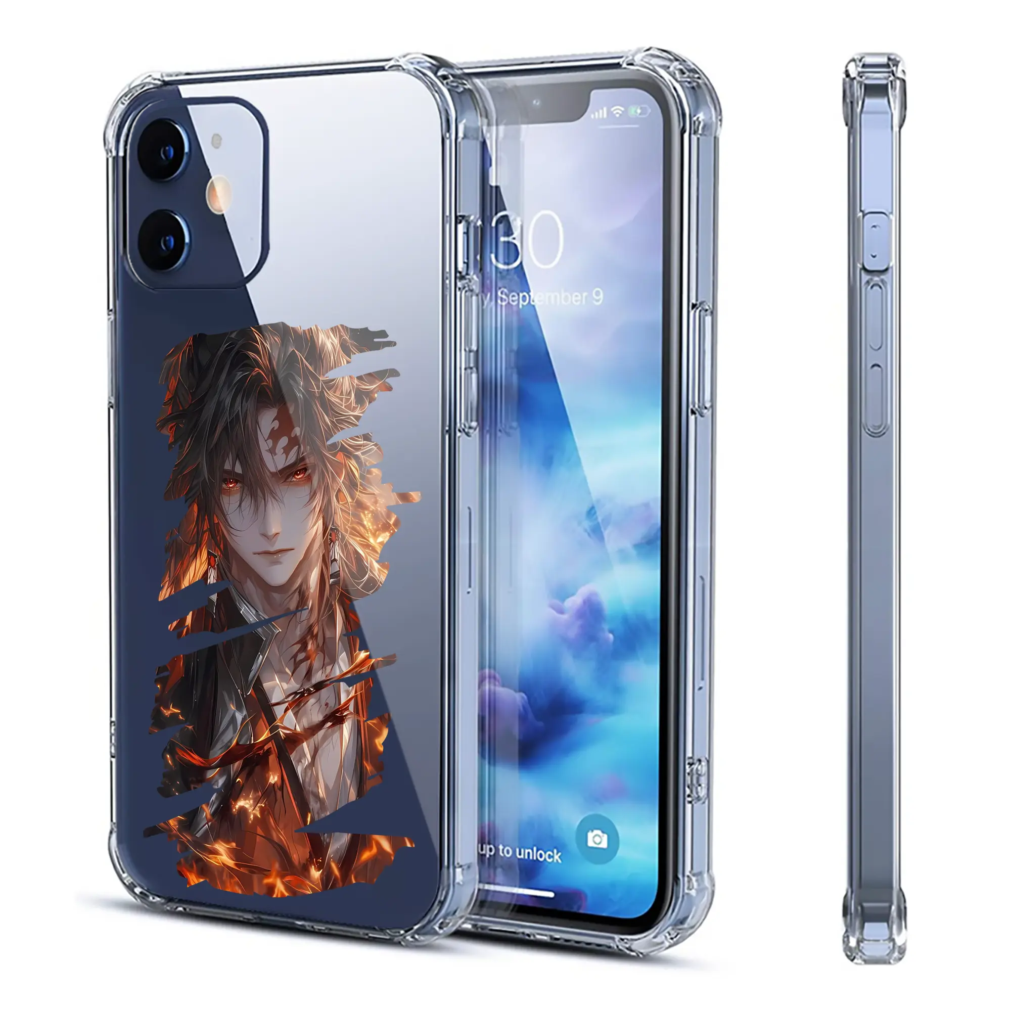 鬼滅の刃 グッズ,継国 縁壱 - IPhone 12シリーズ対応 ・ 透明スマホケース ・ クリアソフトケース ・ TPU素材 ・ 耐衝撃 ・ 高密着 ・ 防汚 防指紋 ・ 簡単着脱